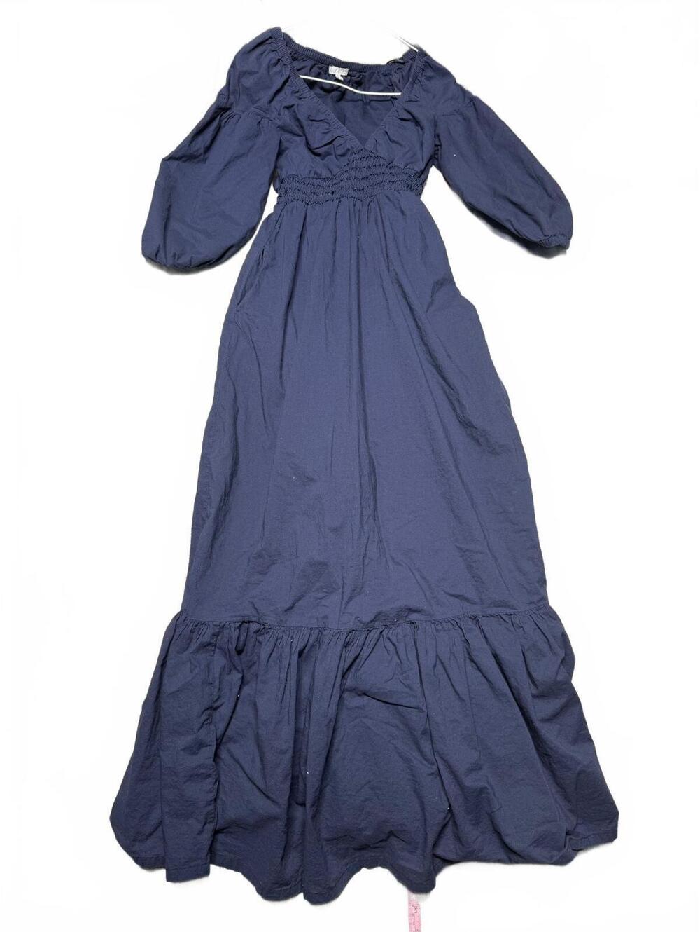 Patrons of Peace Navy Blue Long Puff Sleeve Dress Size S